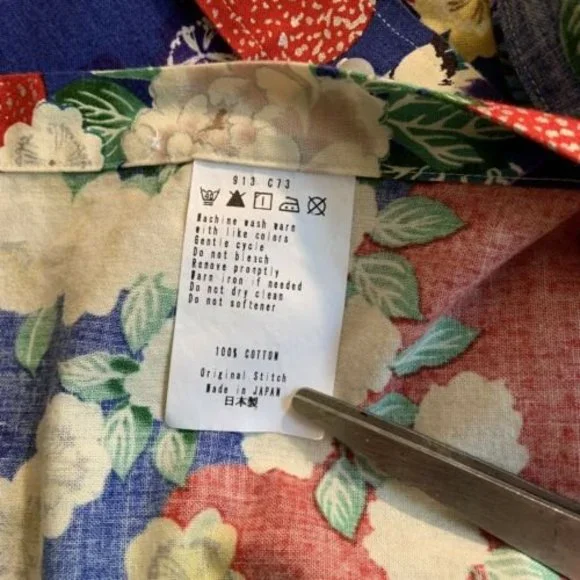 Original Stitch Mens Size L Long Sleeve Cotton Japan Button Up Multicolor - Picture 8 of 12